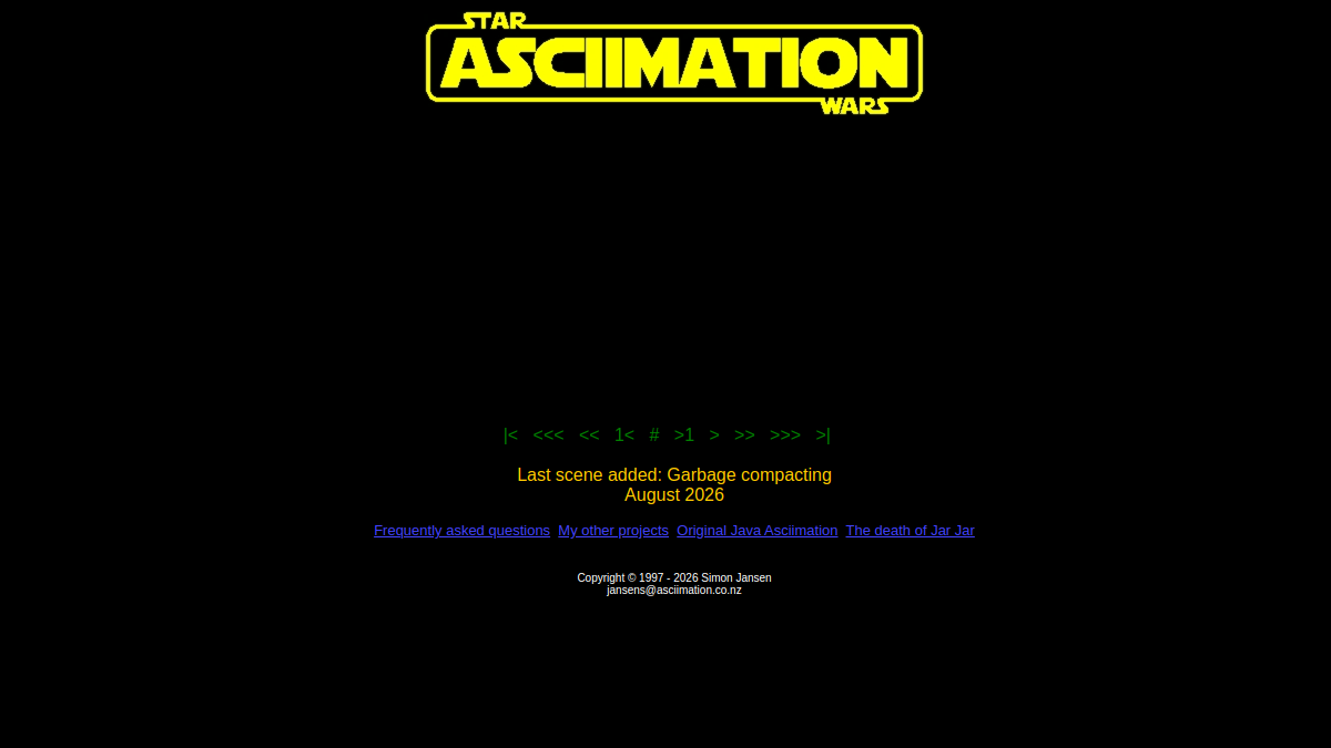 Screenshot von STAR WARS ASCIIMATION - Main Page