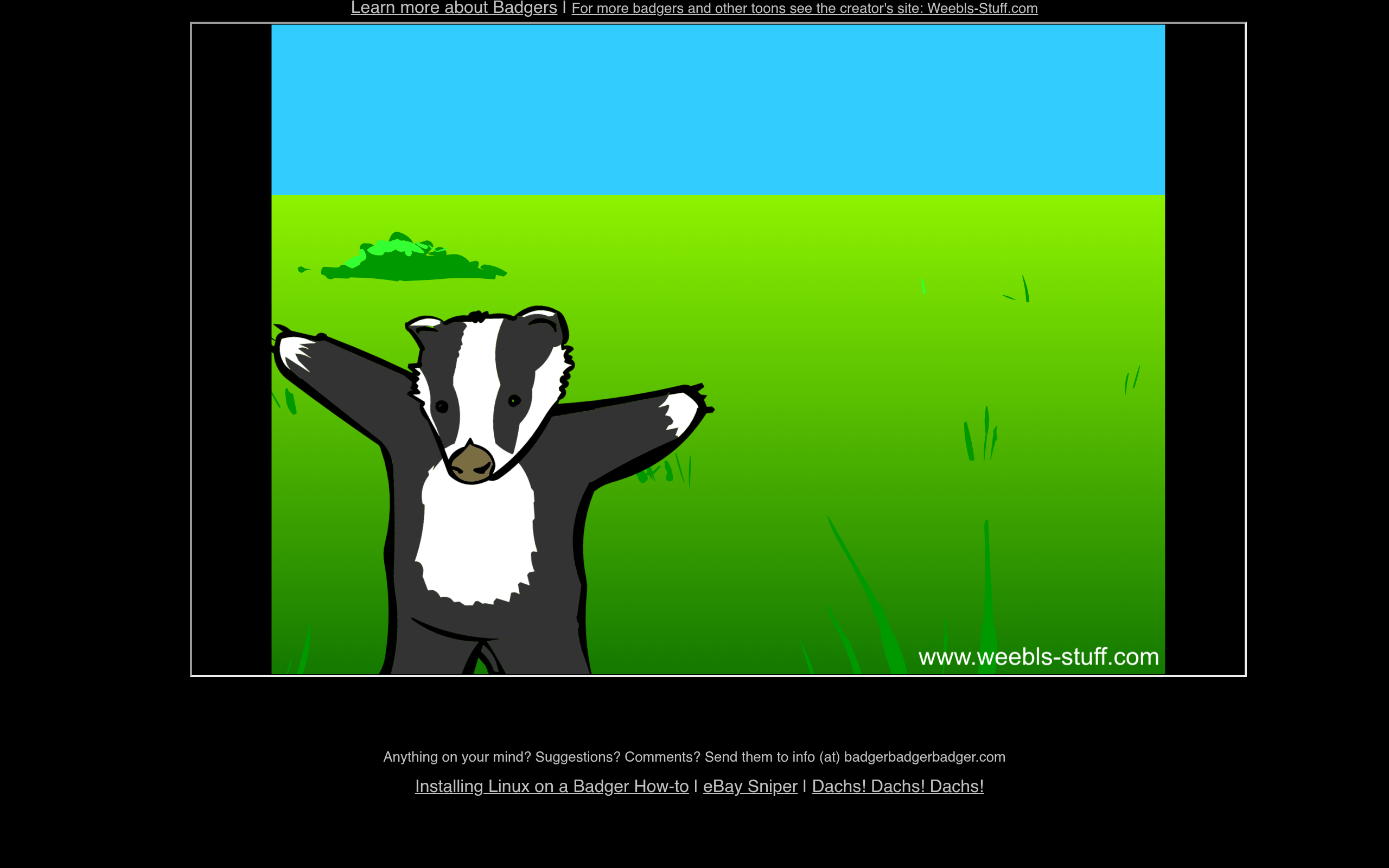 Screenshot von Badger Badger Badger.com! The Original Dancing Badgers!