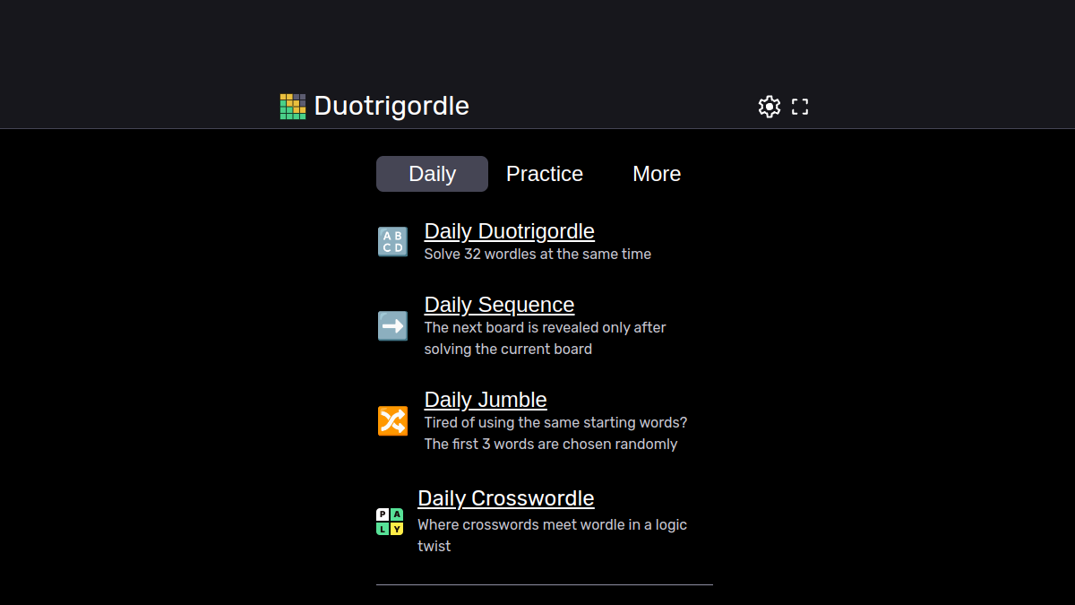 Screenshot von Duotrigordle