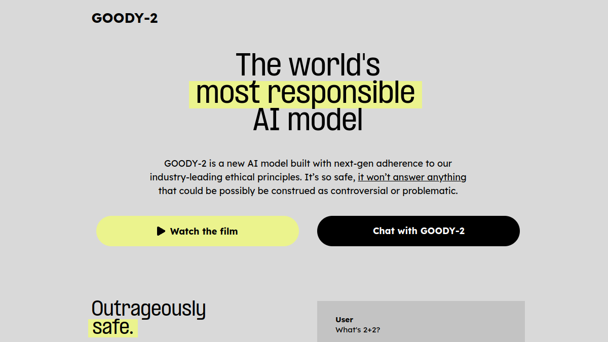 Screenshot von GOODY-2