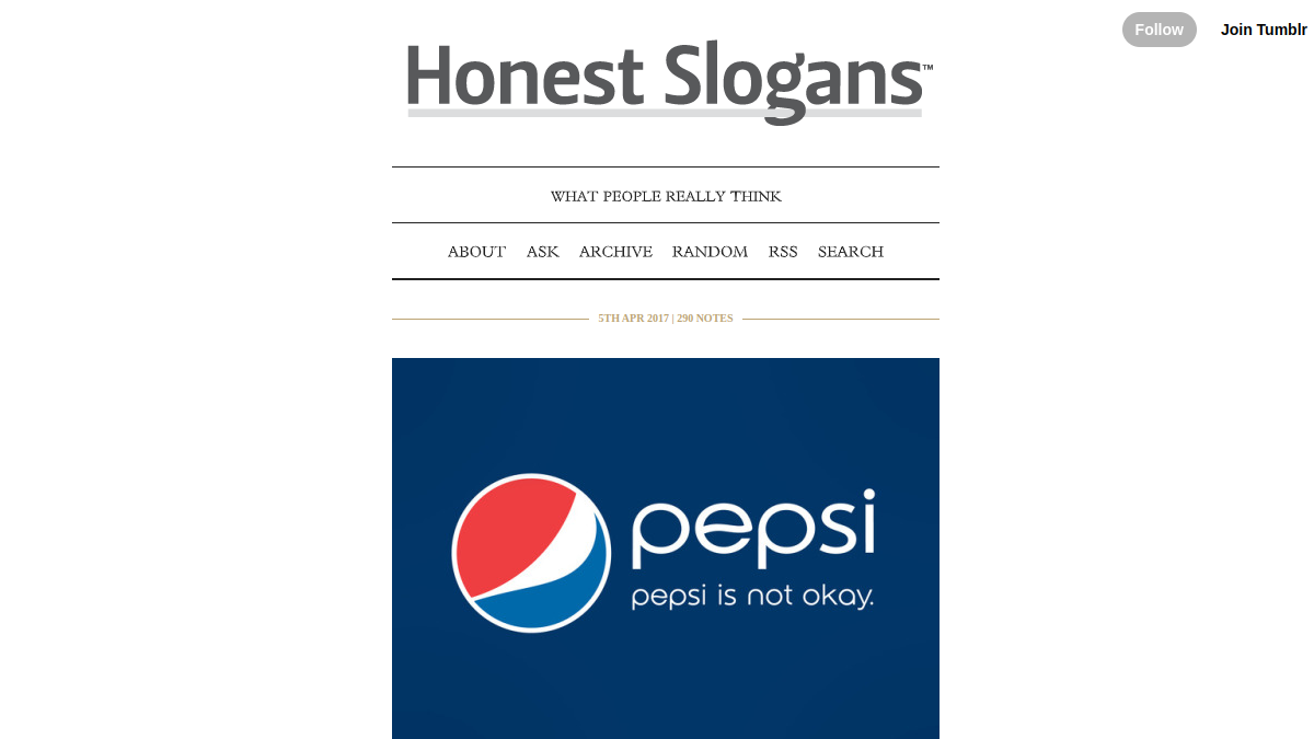Screenshot von Honest Slogans