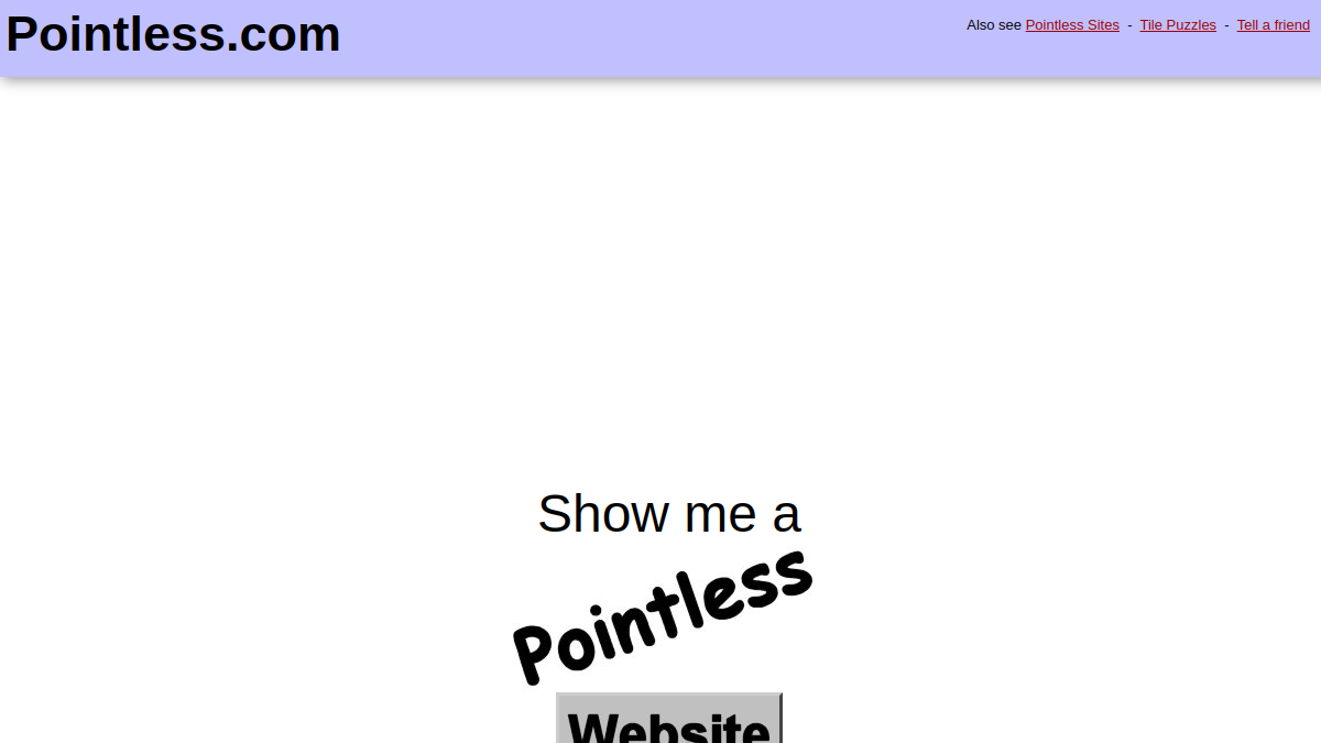 Screenshot von Pointless.com - Pointless websites