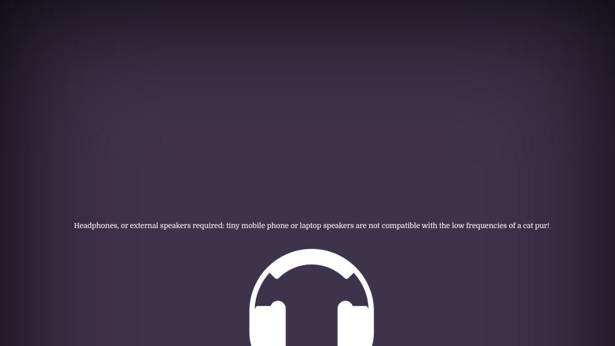 Screenshot von The Internet has a Cat! Meet Purrli, the Online Cat Purr Generator.
