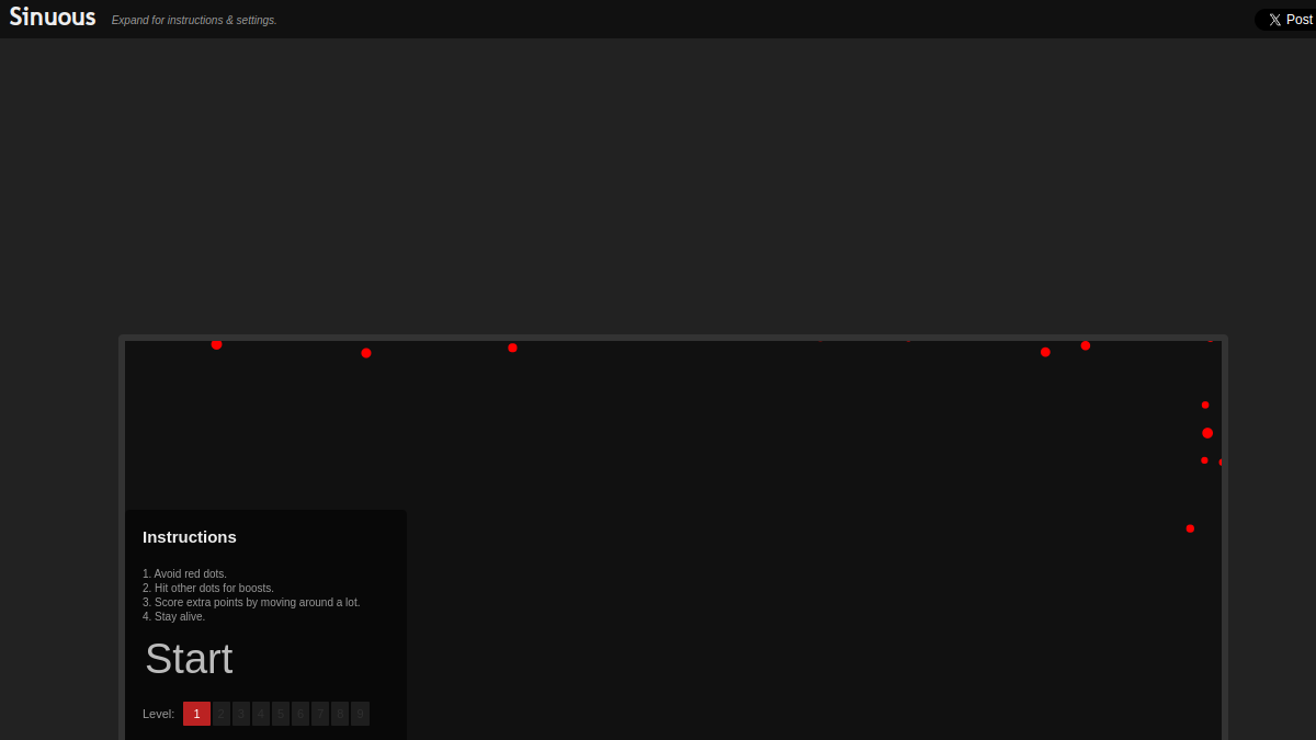 Screenshot von Sinuous - Avoid the red dots!