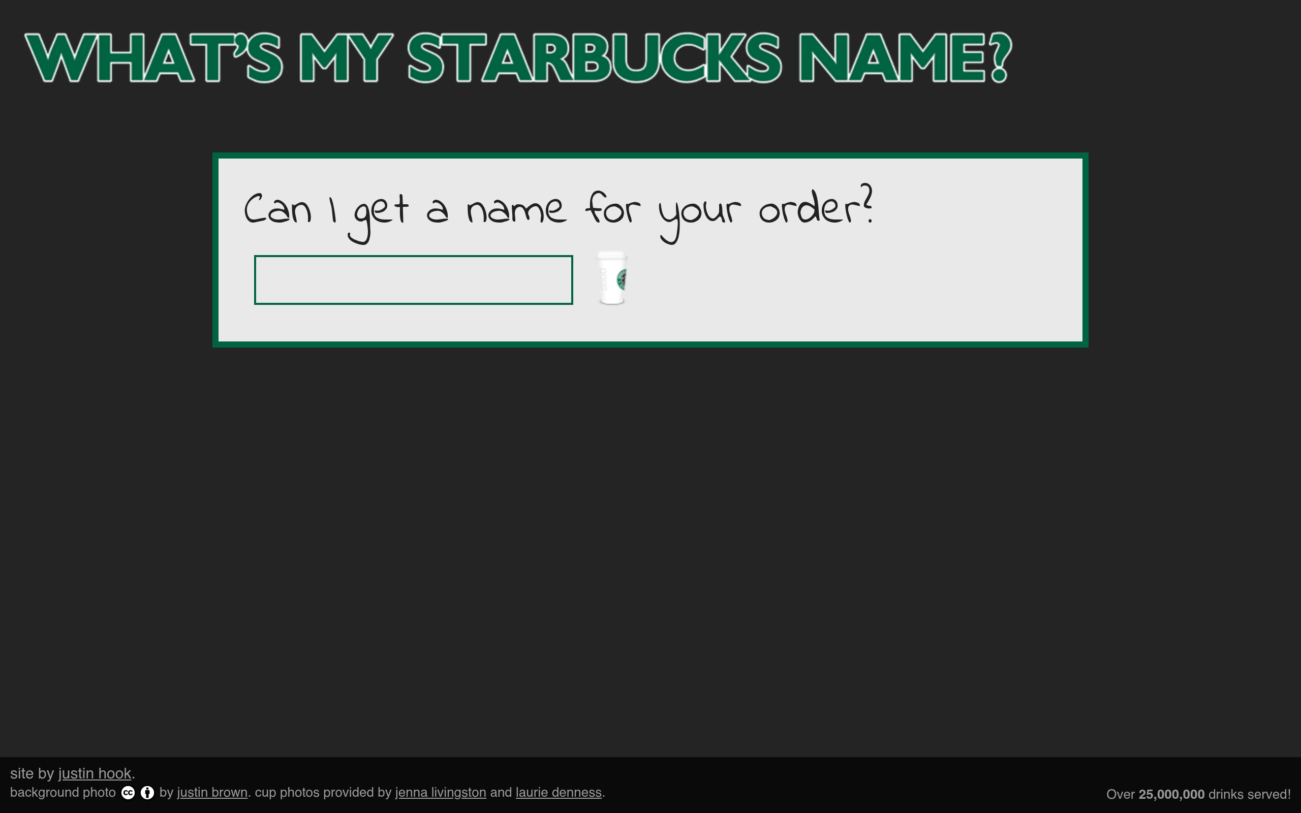 Screenshot von What's My Starbucks Name?